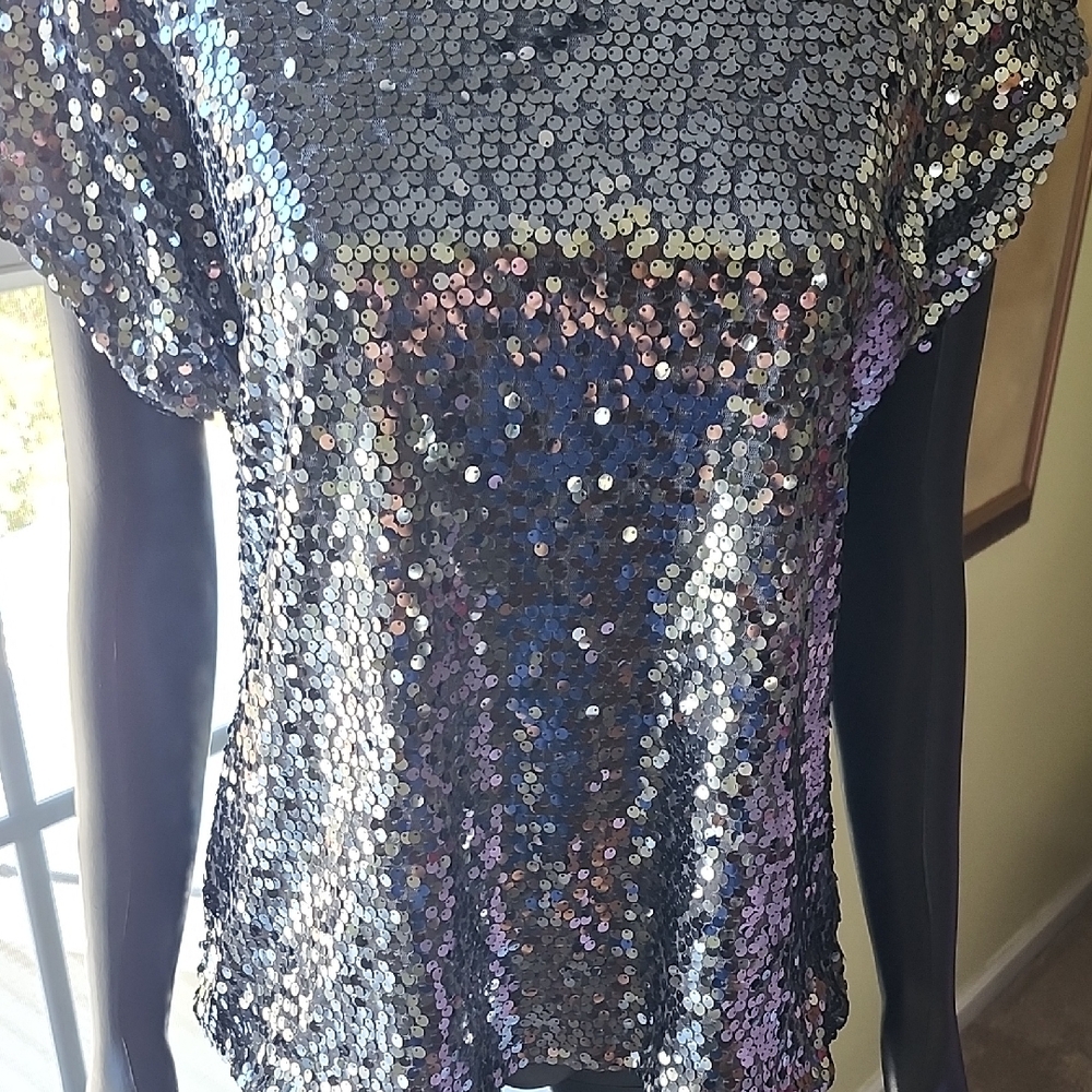 Sequin Short Sleeve Top